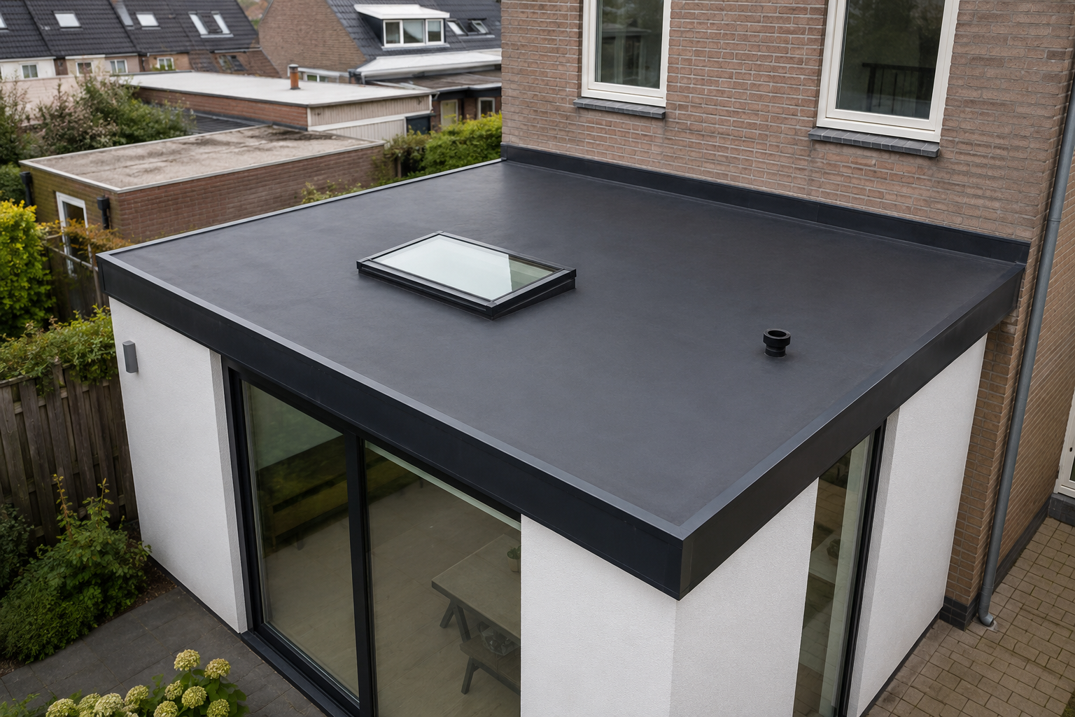 EPDM-dak voor aanbouw
